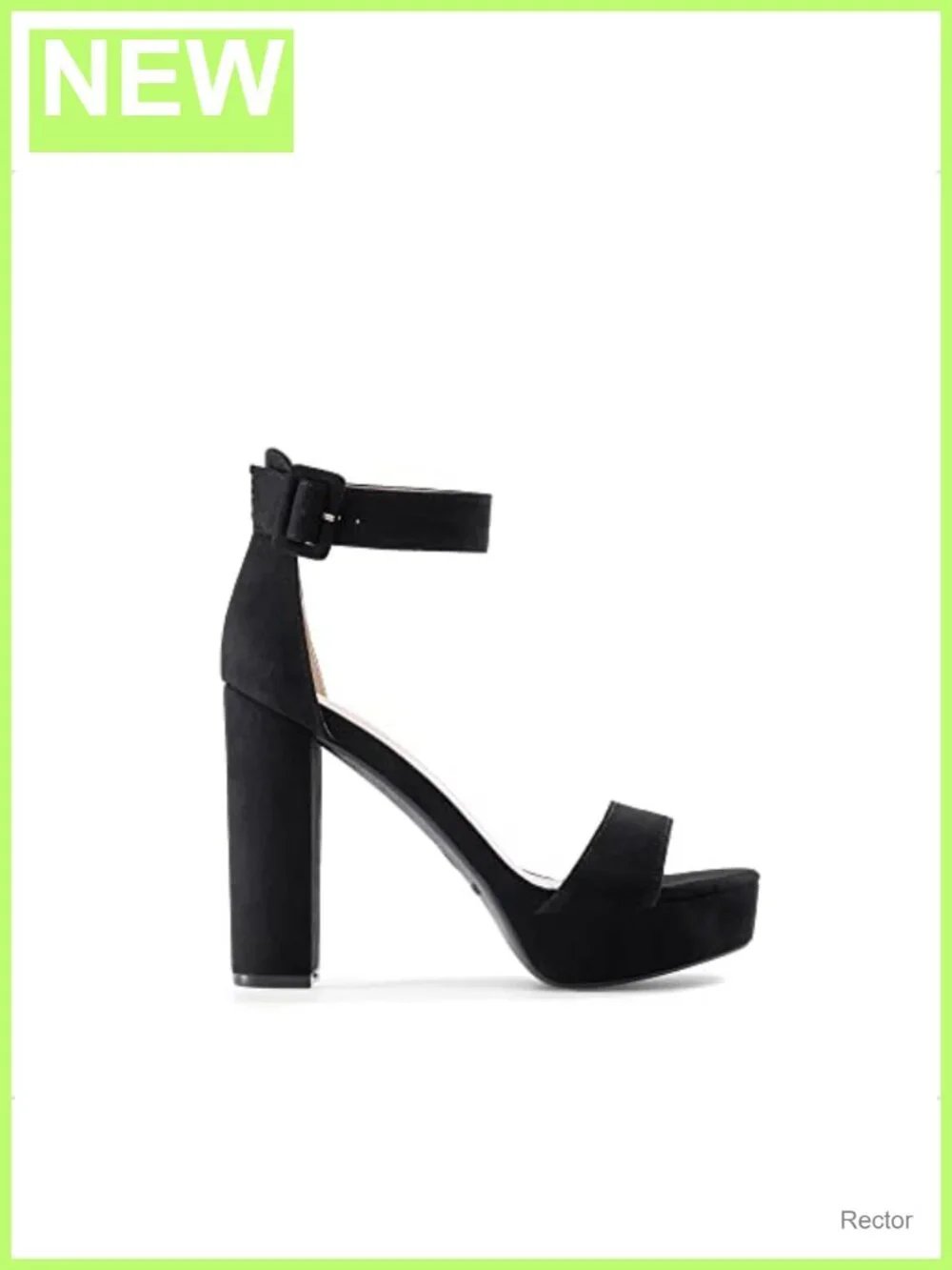 Platform High Heel Sandals with Ankle Strap Faux Suede